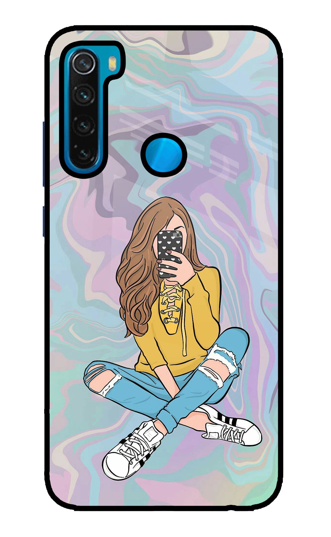 Selfie Girl Redmi Note 8 Glass Case