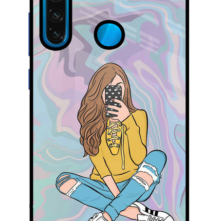 Selfie Girl Redmi Note 8 Glass Case