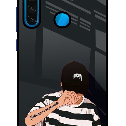 Aesthetic Boy Redmi Note 8 Glass Case