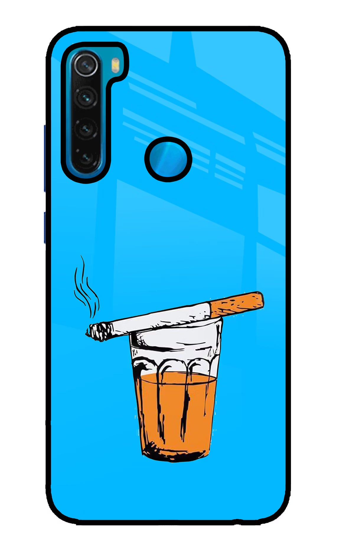 Chai Sutta Redmi Note 8 Glass Case Back Cover by Casekaro