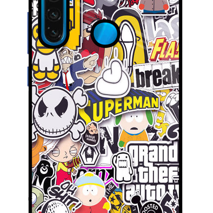 Sticker Bomb Redmi Note 8 Glass Case