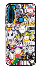 Sticker Bomb Redmi Note 8 Glass Case
