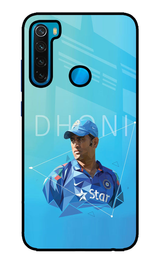 Dhoni Artwork Redmi Note 8 Glass Case