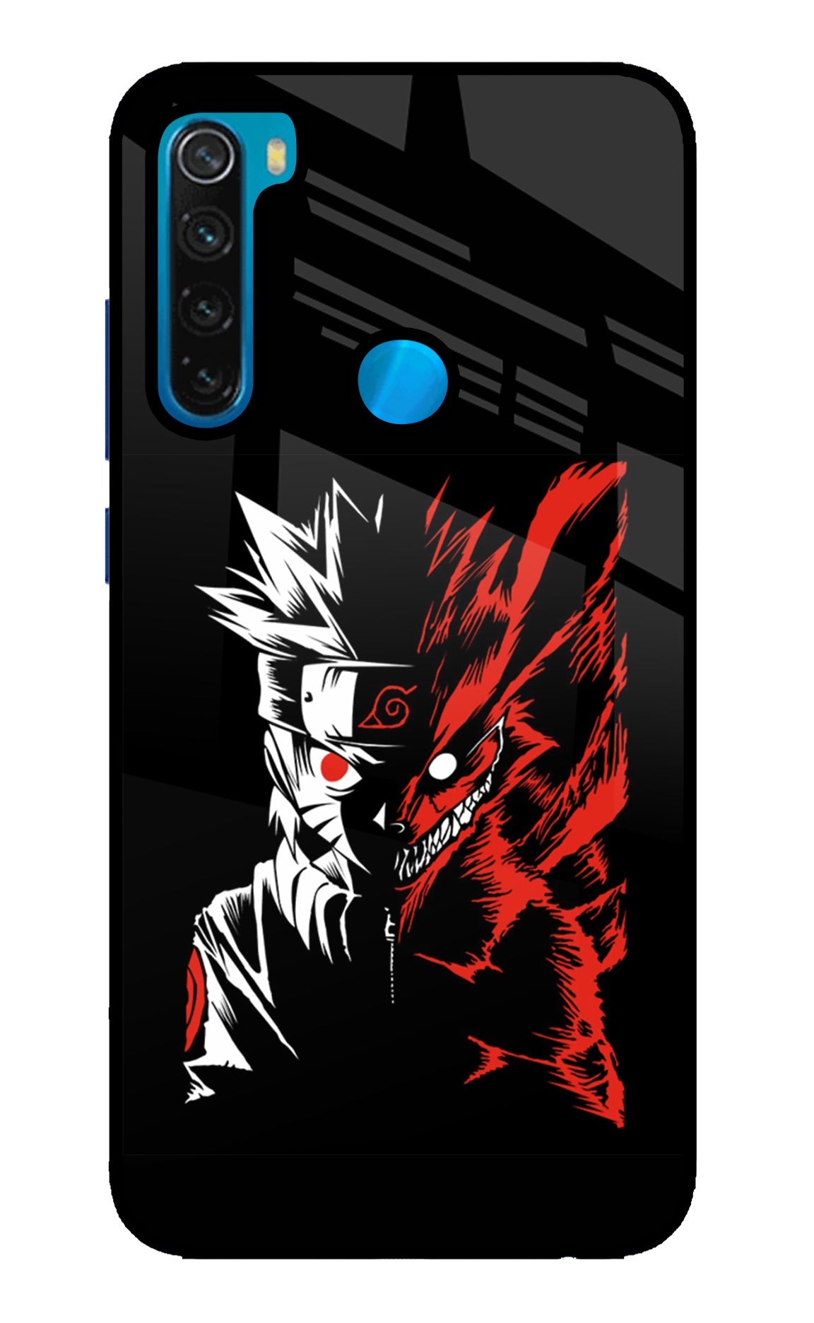 Naruto Two Face Redmi Note 8 Glass Case