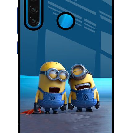 Minion Laughing Redmi Note 8 Glass Case Back Cover by Casekaro