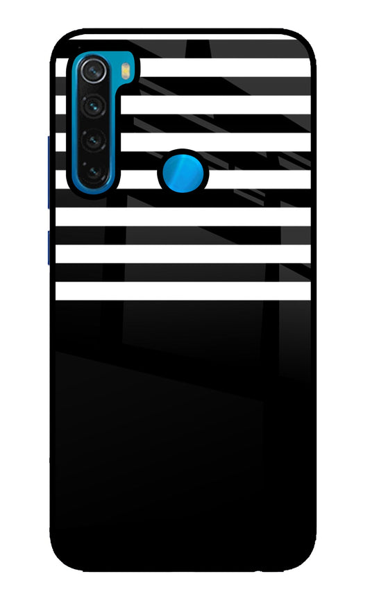 Black and White Print Redmi Note 8 Glass Case