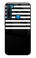 Black and White Print Redmi Note 8 Glass Case