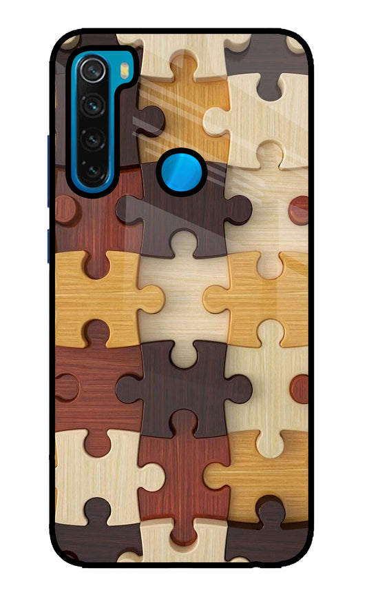 Wooden Puzzle Redmi Note 8 Glass Case