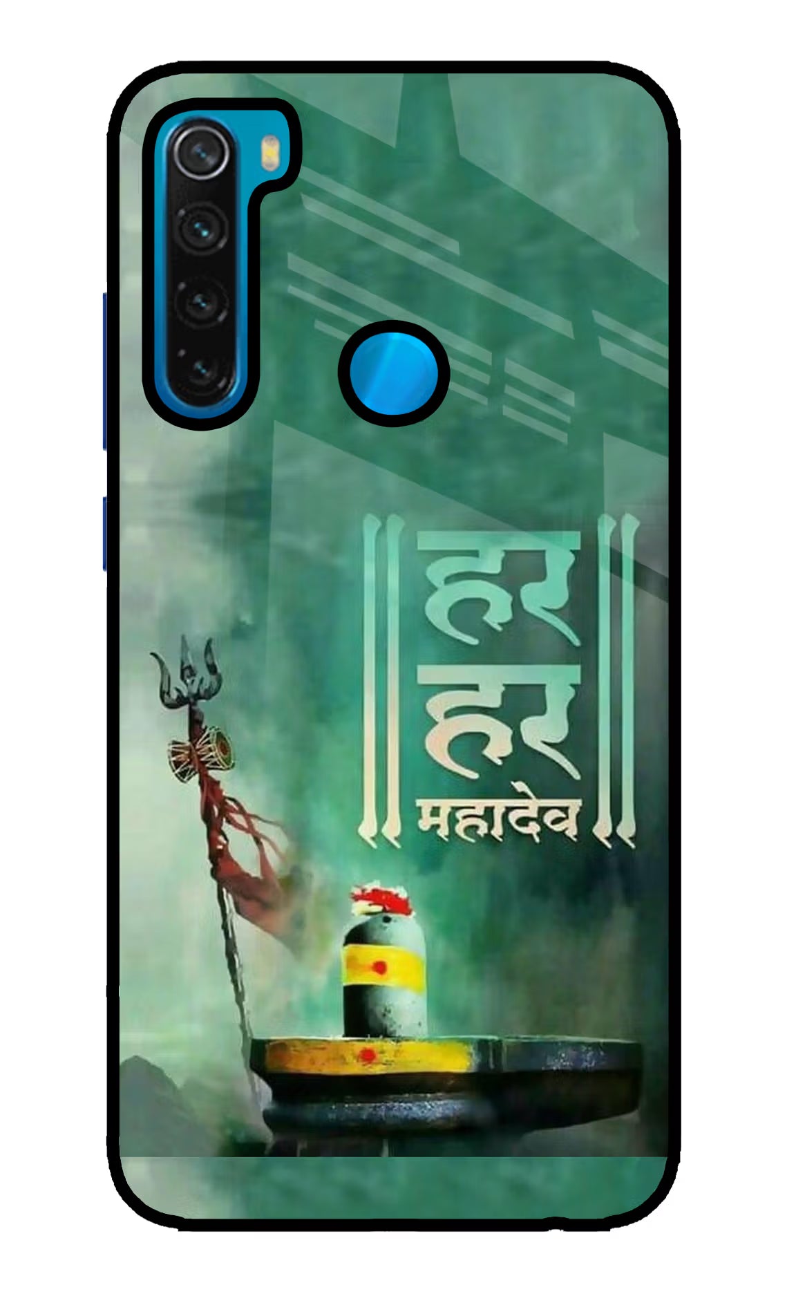 Har Har Mahadev Shivling Redmi Note 8 Glass Case Back Cover by Casekaro