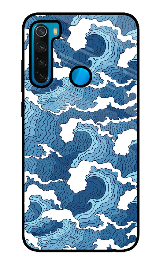 Blue Waves Redmi Note 8 Glass Case
