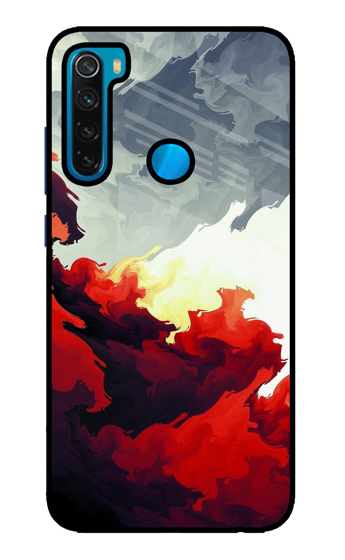 Fire Cloud Redmi Note 8 Glass Case