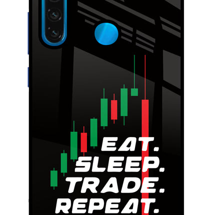 Eat Sleep Trade Repeat Redmi Note 8 Glass Case