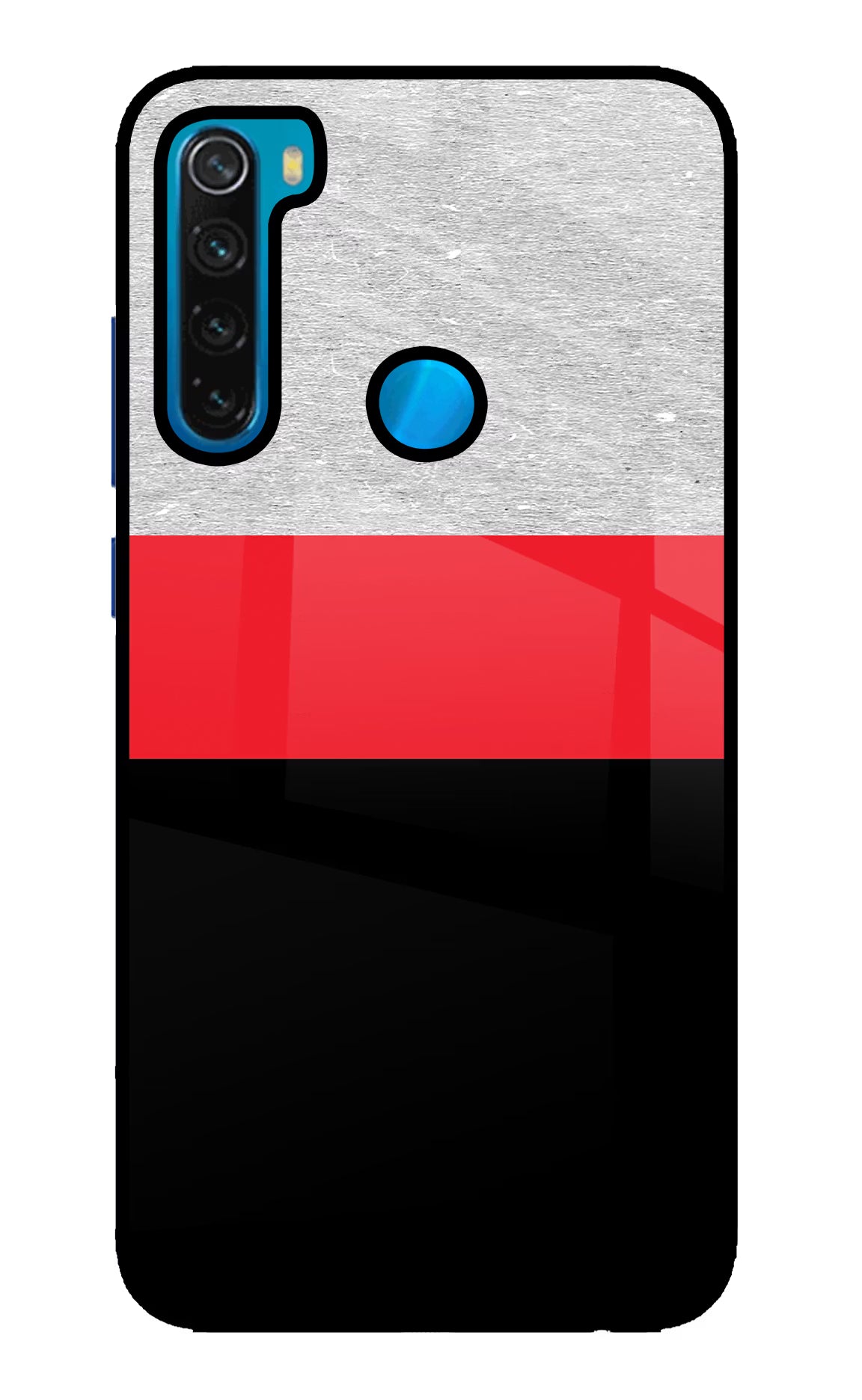 Tri Color Pattern Redmi Note 8 Glass Case Back Cover by Casekaro