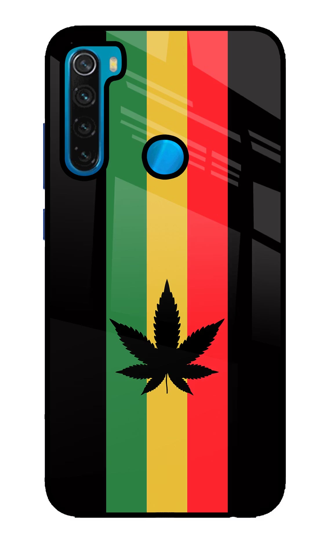 Weed Flag Redmi Note 8 Glass Case Back Cover by Casekaro