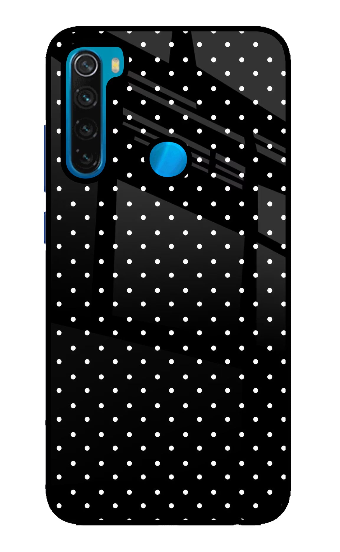 White Dots Redmi Note 8 Glass Case Back Cover by Casekaro
