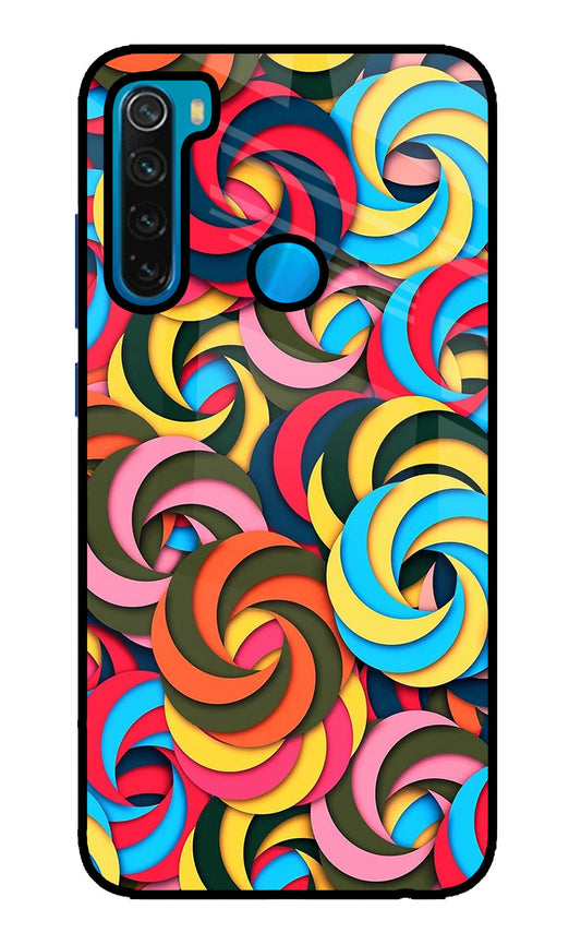 Spiral Pattern Redmi Note 8 Glass Case