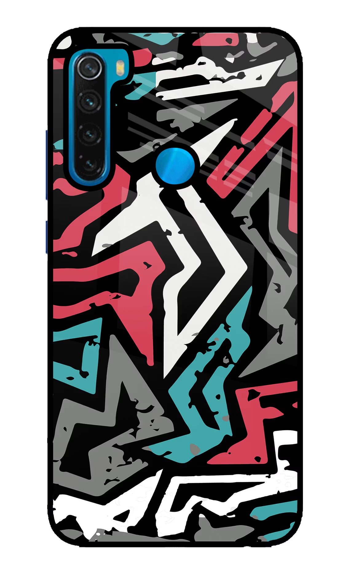 Geometric Graffiti Redmi Note 8 Glass Case Back Cover by Casekaro