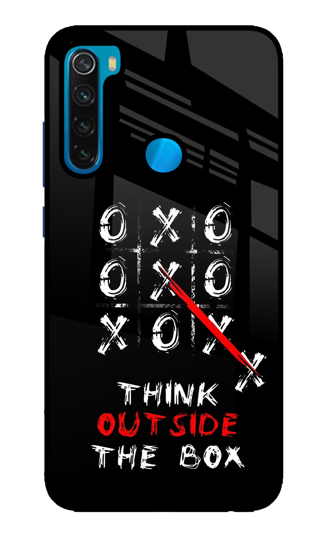 Think out of the BOX Redmi Note 8 Glass Case Back Cover by Casekaro