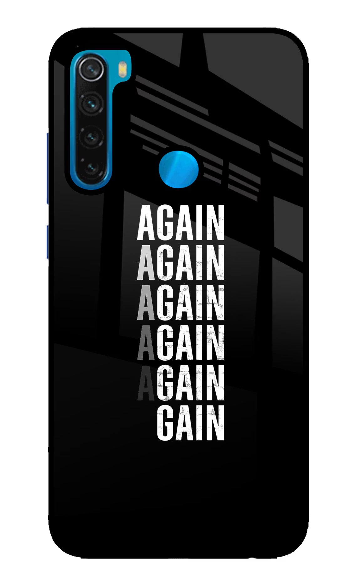 Again Again Gain Redmi Note 8 Glass Case Back Cover by Casekaro