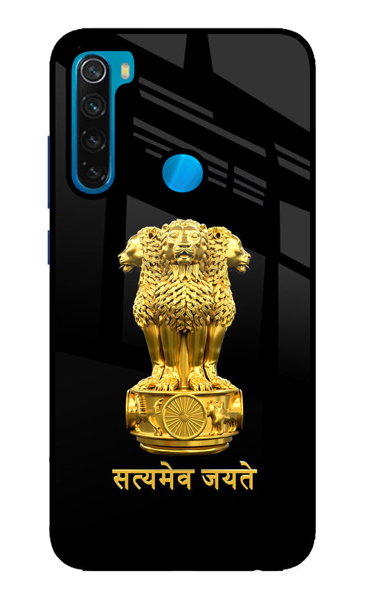 Satyamev Jayate Golden Redmi Note 8 Glass Case