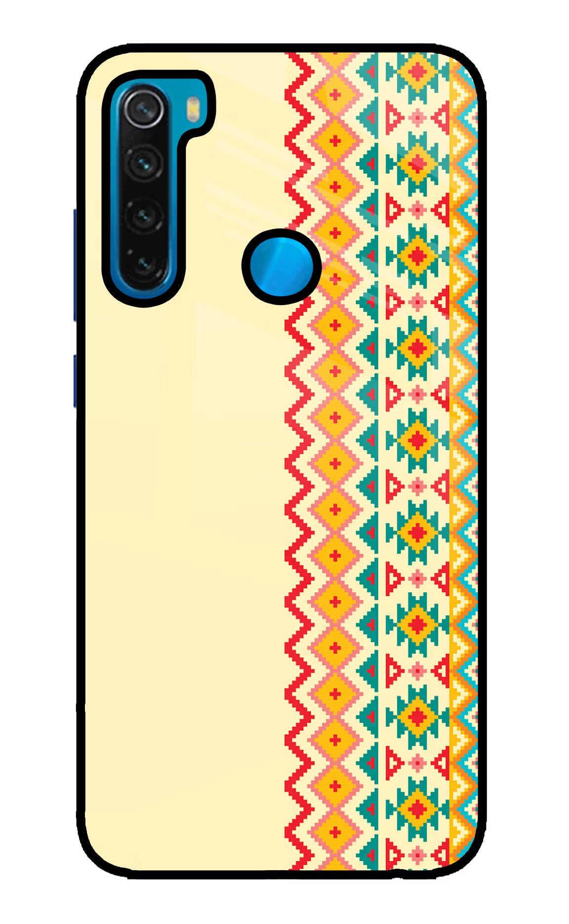 Ethnic Seamless Redmi Note 8 Glass Case Back Cover by Casekaro
