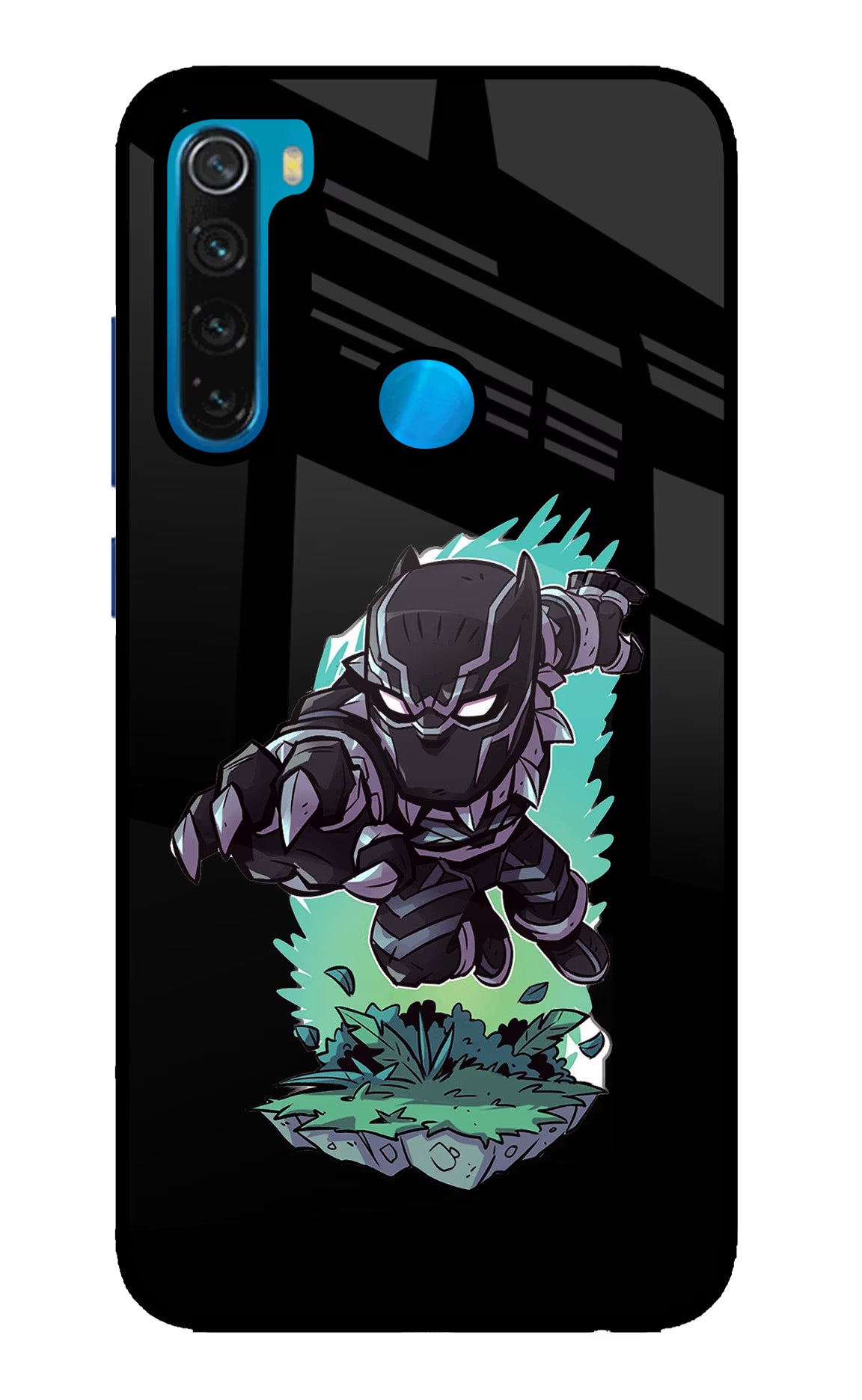 Black Panther Redmi Note 8 Glass Case Back Cover by Casekaro