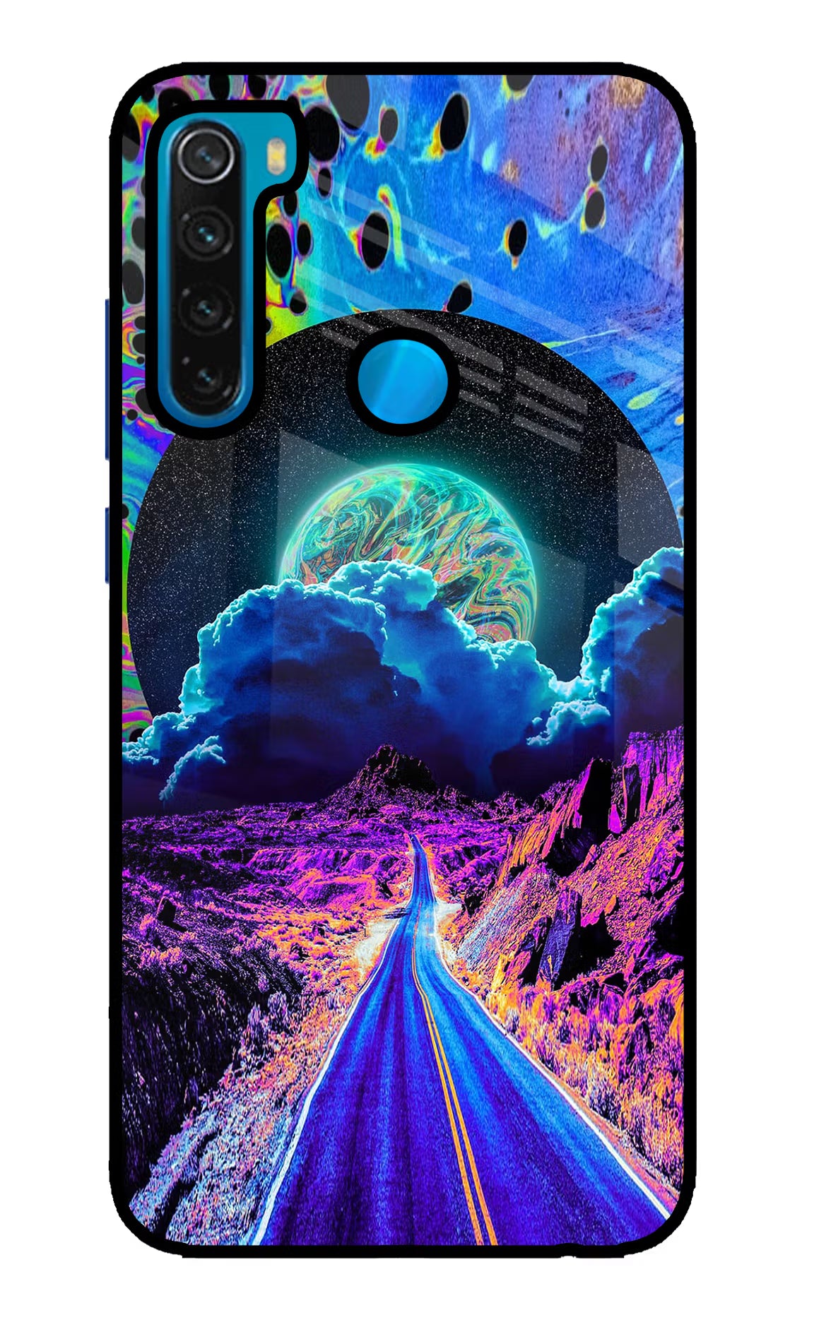 Psychedelic Painting Redmi Note 8 Glass Case Back Cover by Casekaro