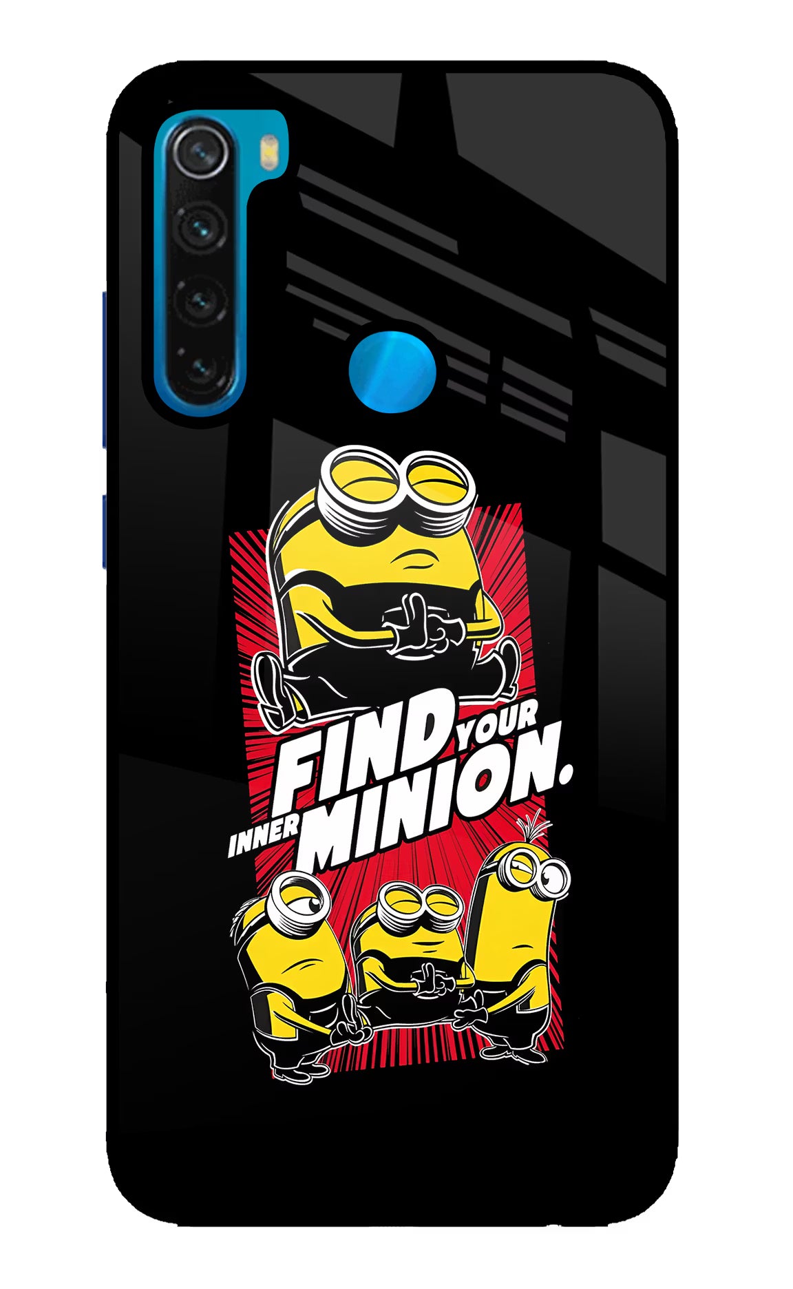 Find your inner Minion Redmi Note 8 Glass Case Back Cover by Casekaro