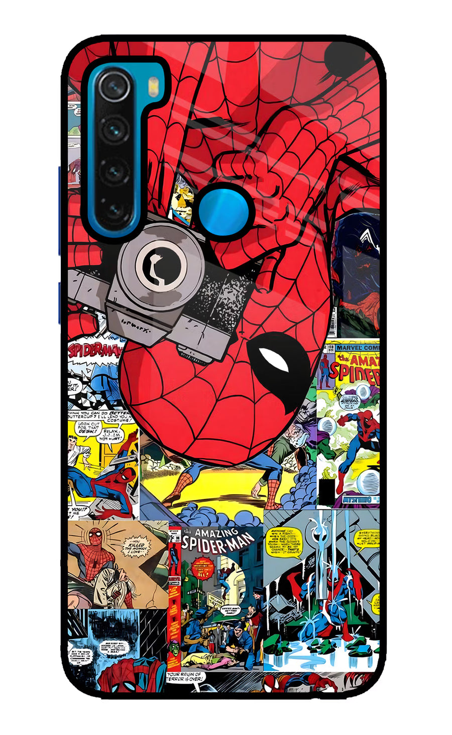 Spider Man Redmi Note 8 Back Cover, Glass case