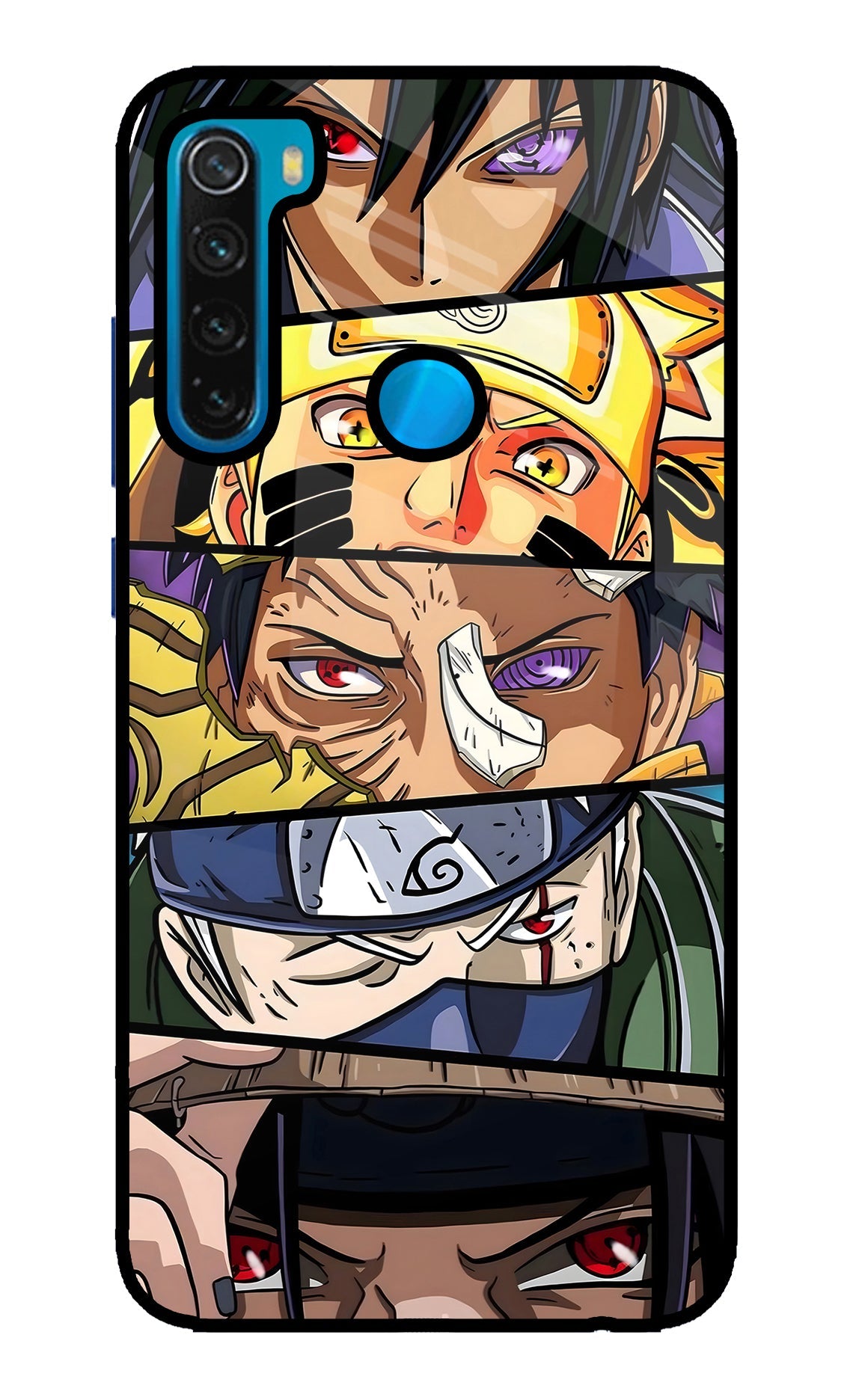 Naruto Character Redmi Note 8 Glass Case