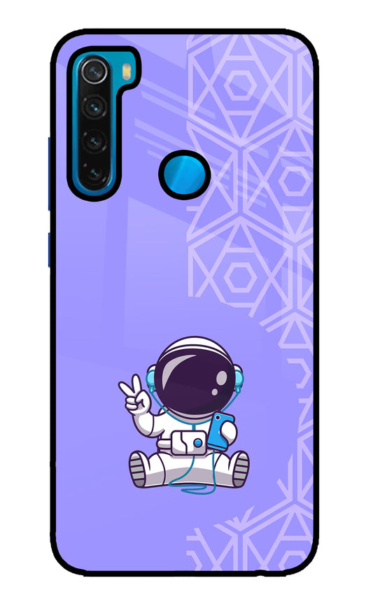 Cute Astronaut Chilling Redmi Note 8 Glass Case