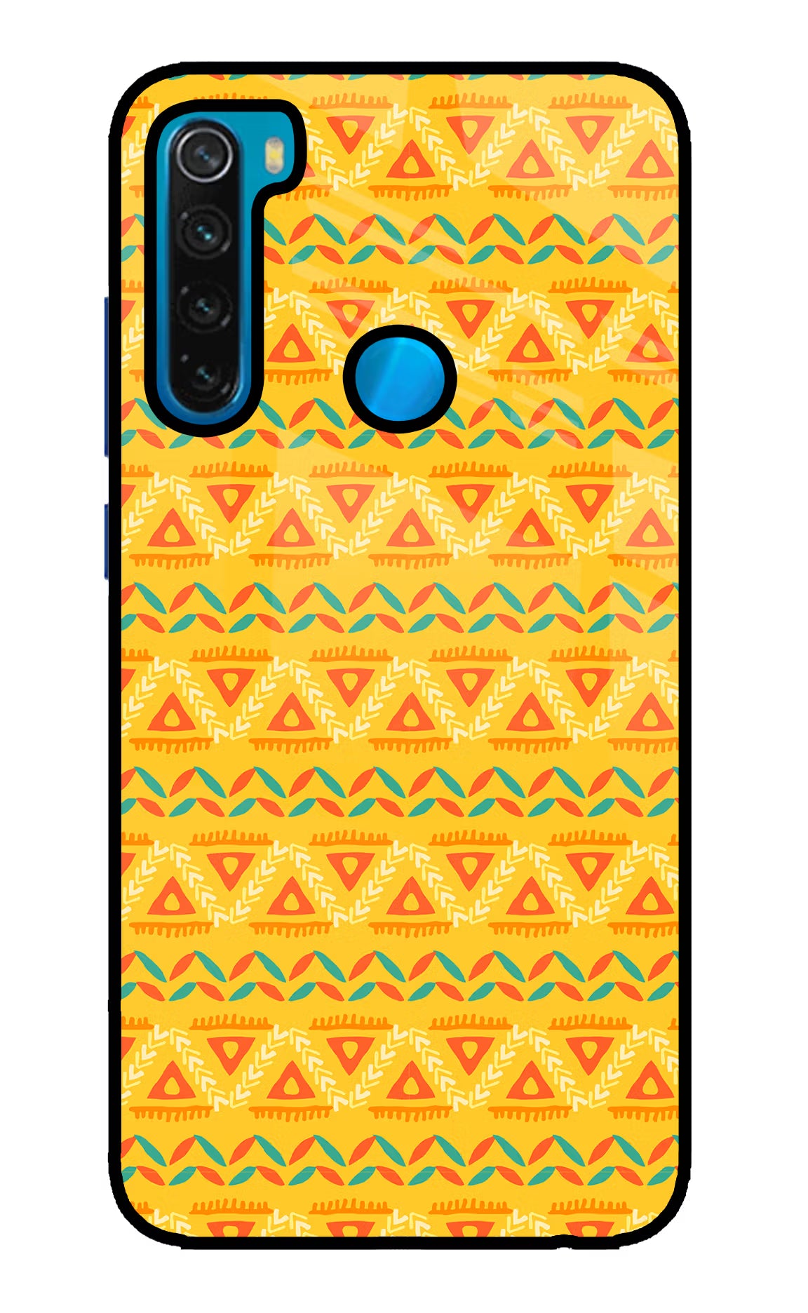 Tribal Pattern Redmi Note 8 Glass Case Back Cover by Casekaro