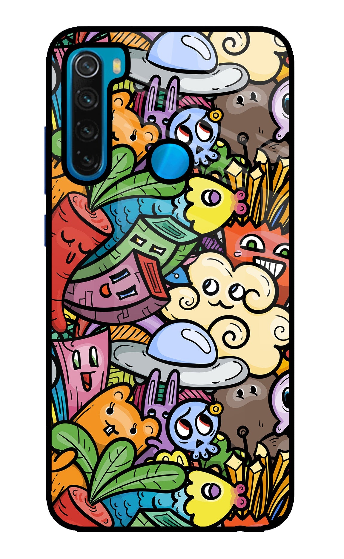 Veggie Doodle Redmi Note 8 Glass Case