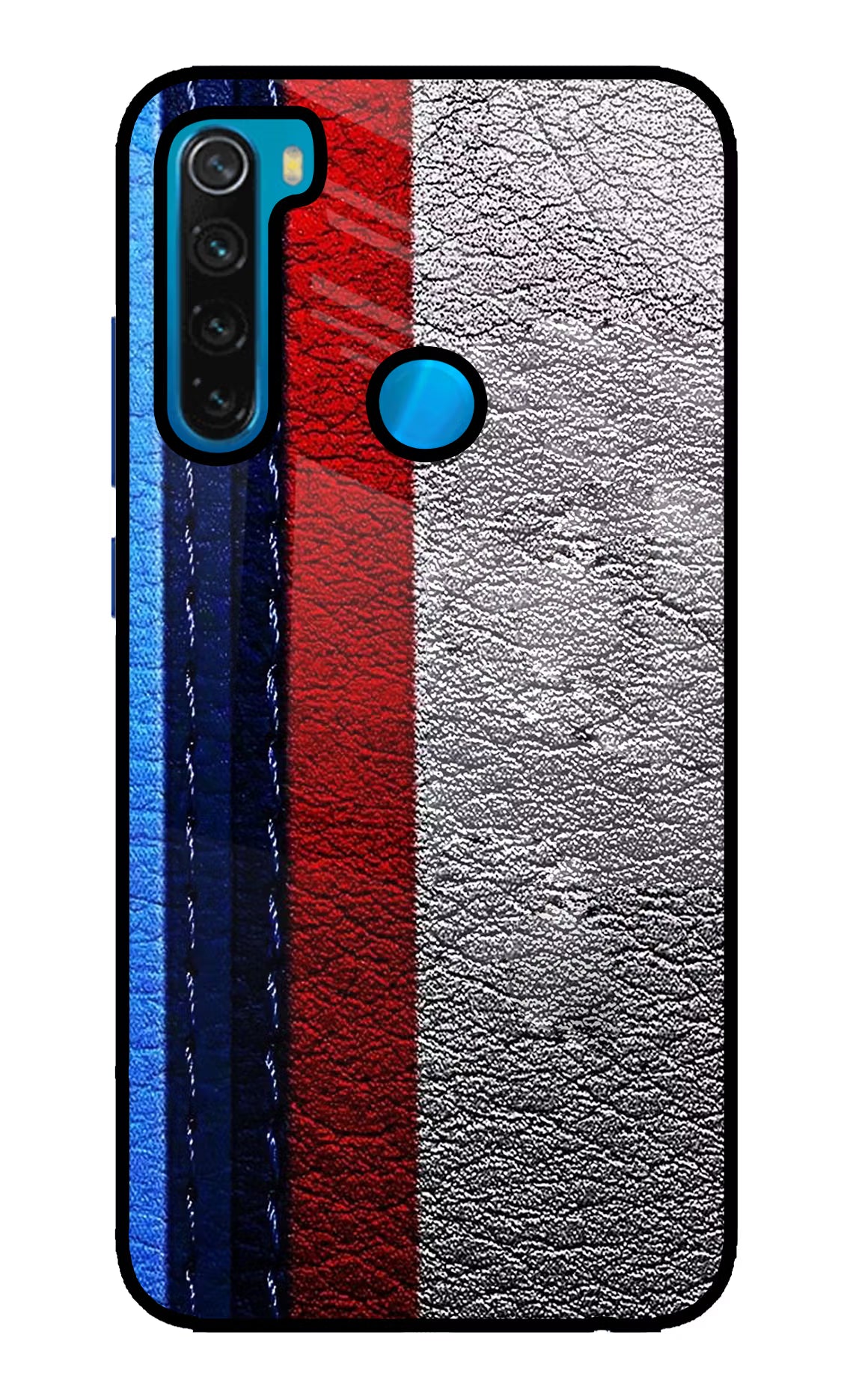BMW Stripes Redmi Note 8 Glass Case Back Cover by Casekaro
