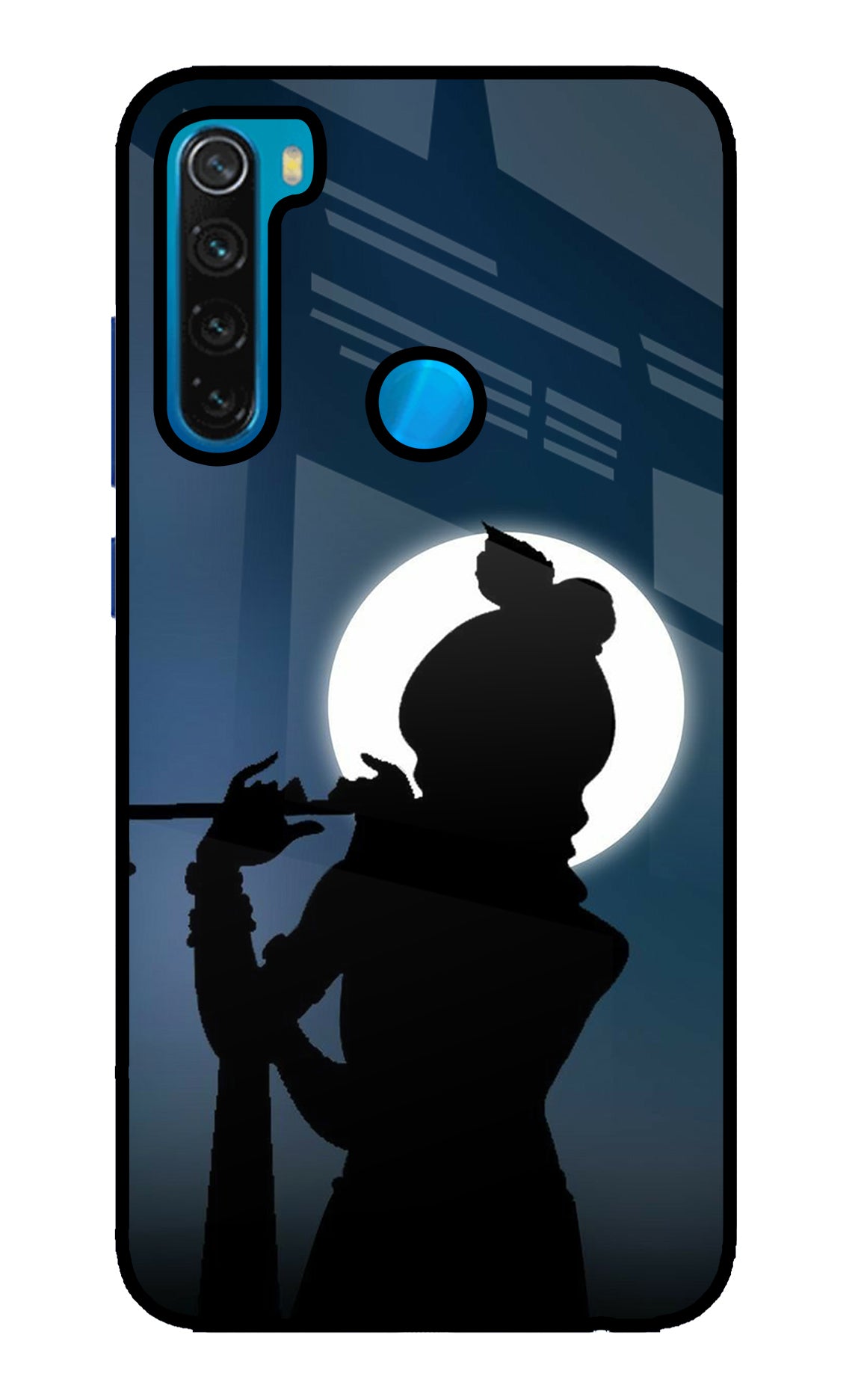 Shri Krishna Silhouette Redmi Note 8 Glass Case