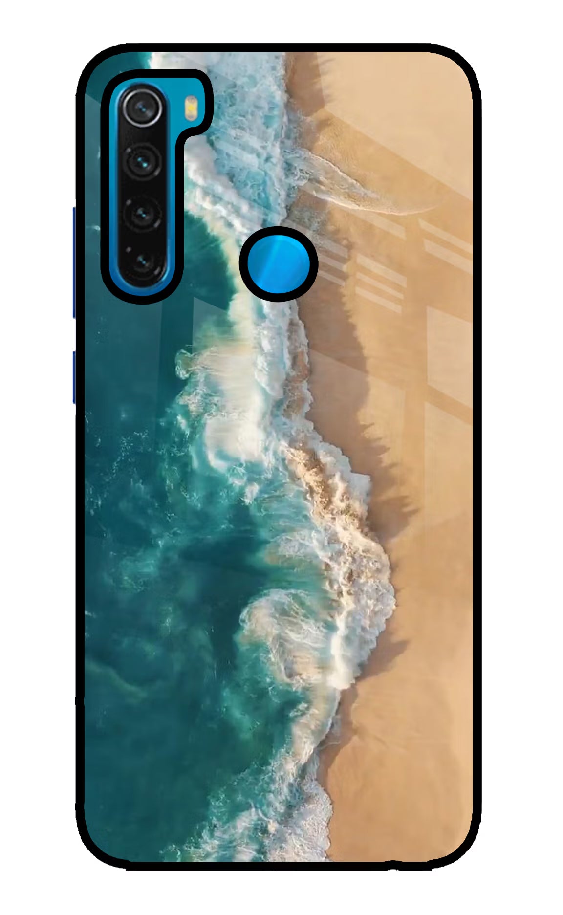 Ocean Beach Redmi Note 8 Glass Case Back Cover by Casekaro