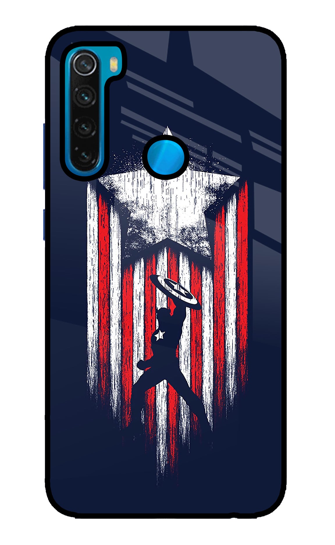 Captain America Marvel Art Redmi Note 8 Glass Case