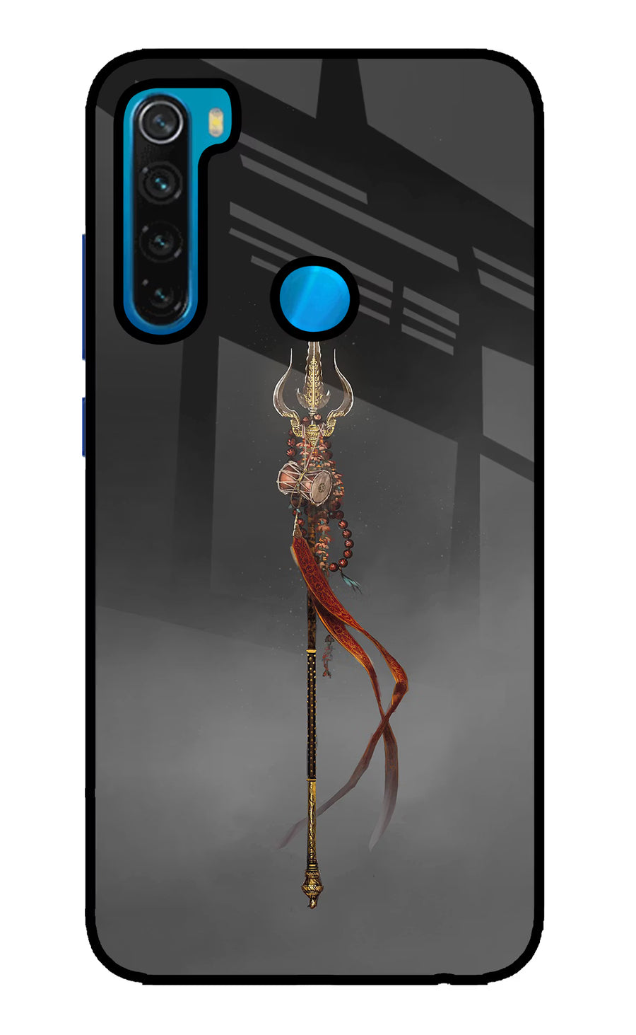Shiv Trishul Redmi Note 8 Back Cover, Glass case
