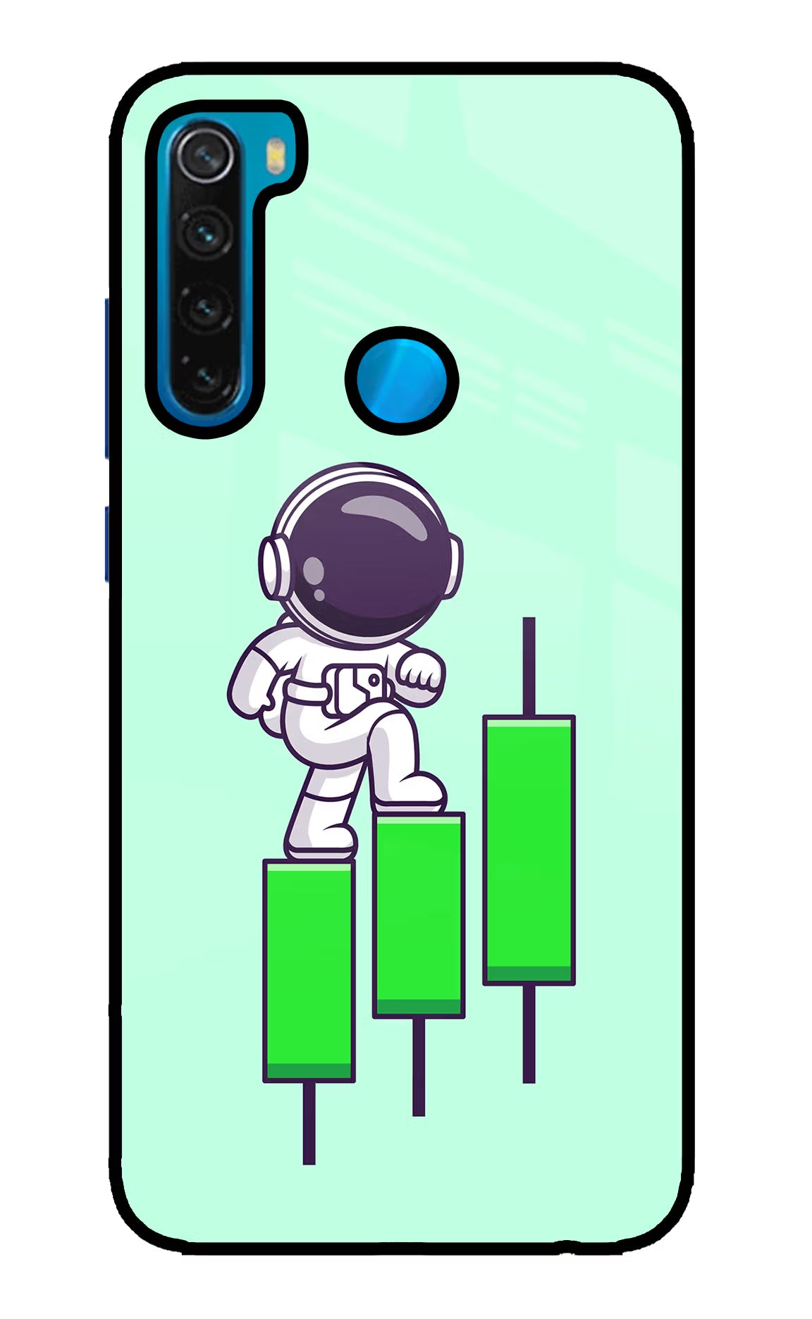 Astronaut Trader Redmi Note 8 Glass Case Back Cover by Casekaro