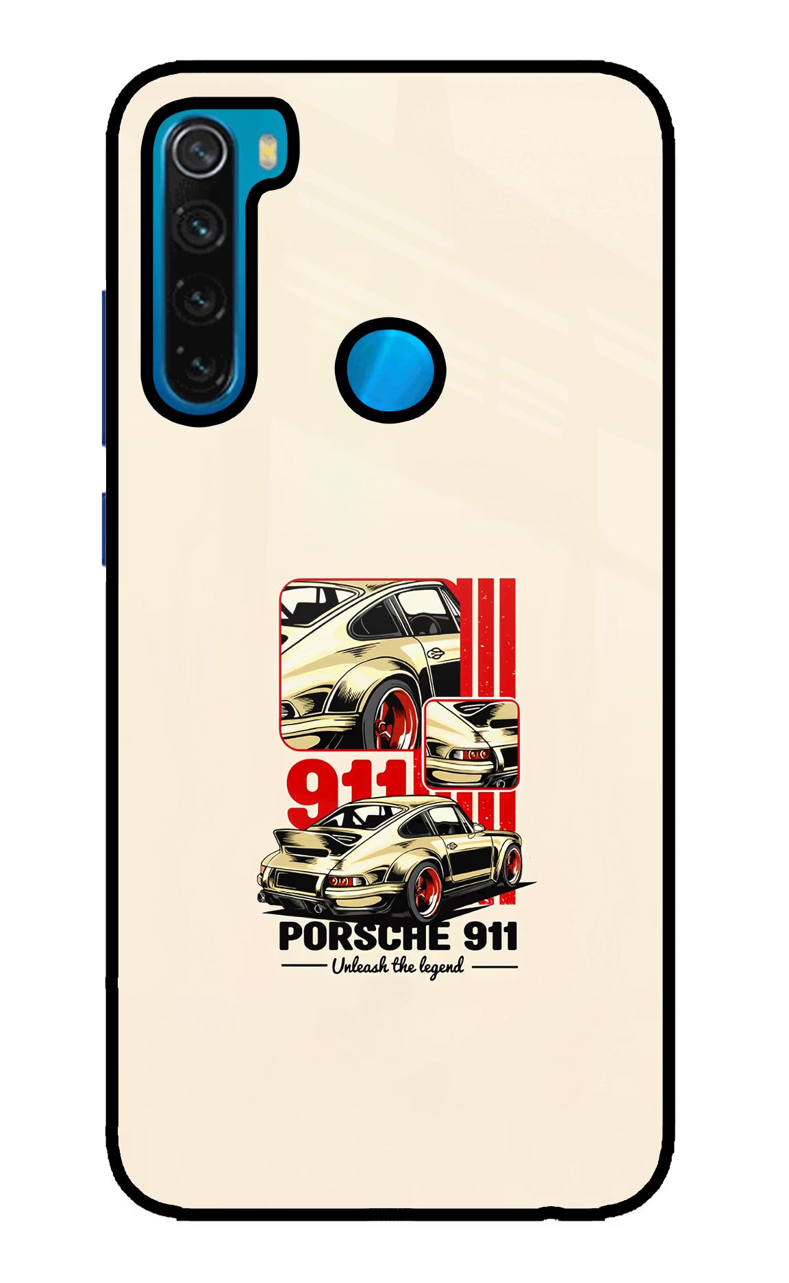 Classic Porsche 911 Redmi Note 8 Glass Case Back Cover by Casekaro