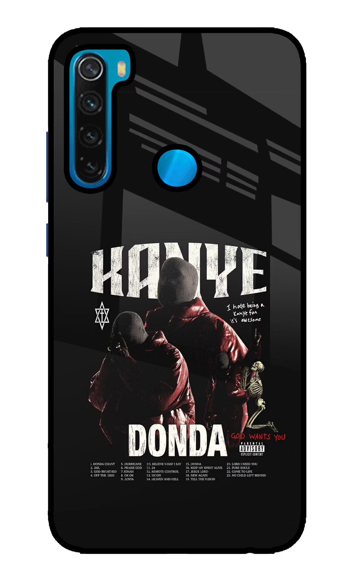 Donda Kanye West Redmi Note 8 Glass Case Back Cover by Casekaro