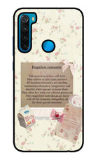 Hopeless Romantic Redmi Note 8 Glass Case