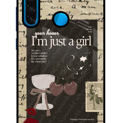 I am just a girl Redmi Note 8 Glass Case