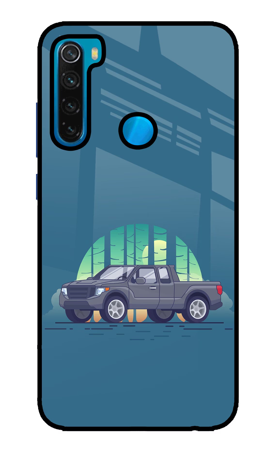 Retro Garage Vibe Redmi Note 8 Glass Case Back Cover by Casekaro