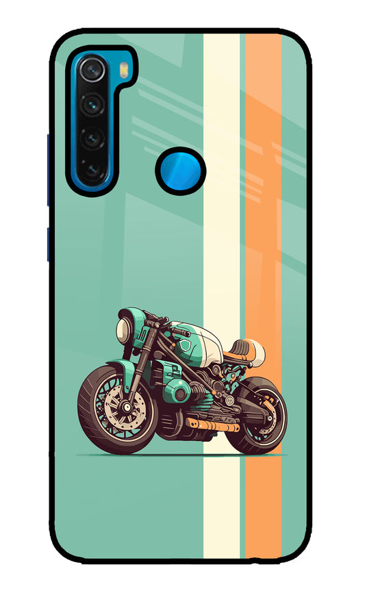 Striped Moto Drift Redmi Note 8 Glass Case