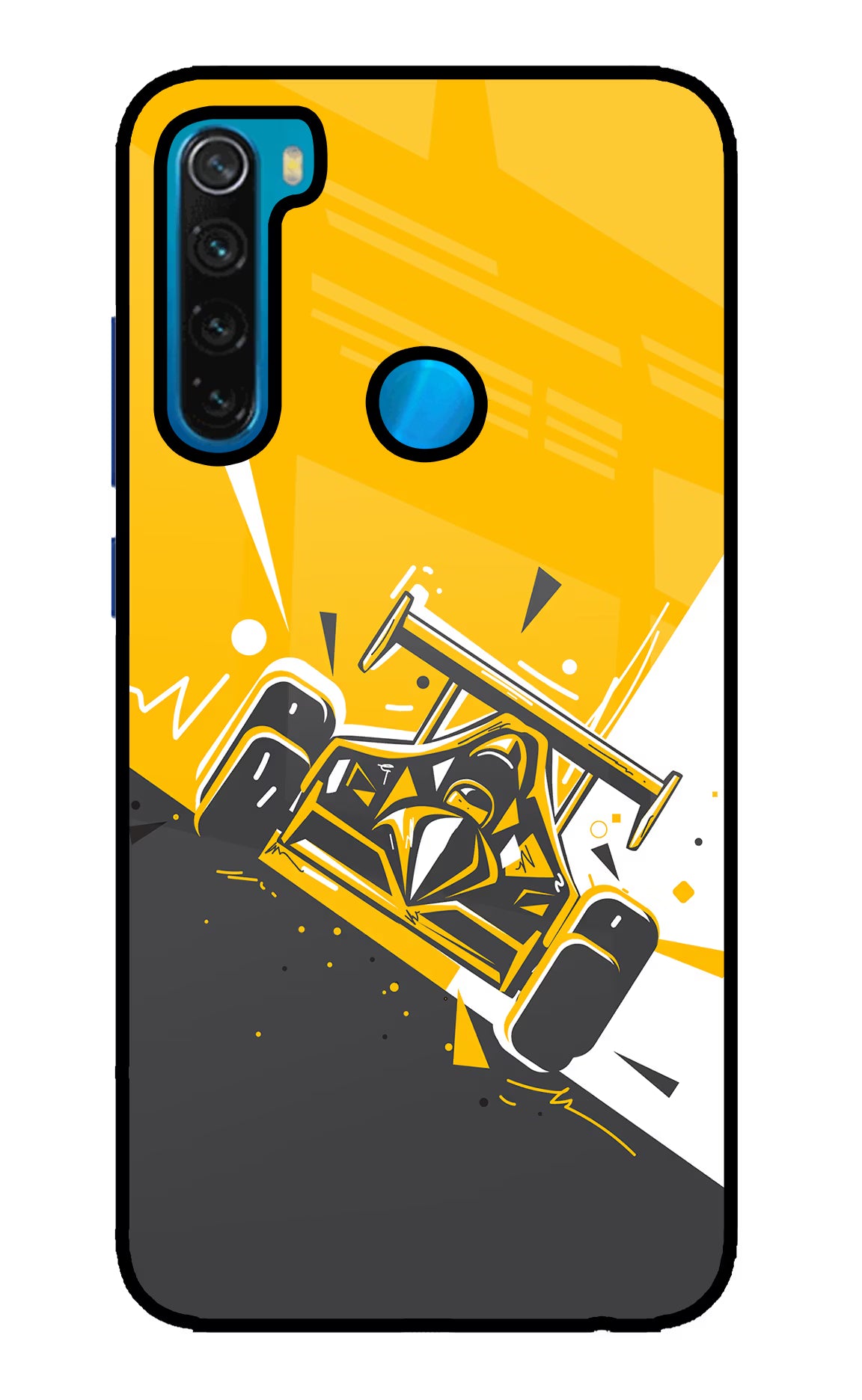 Track King Redmi Note 8 Glass Case Back Cover by Casekaro