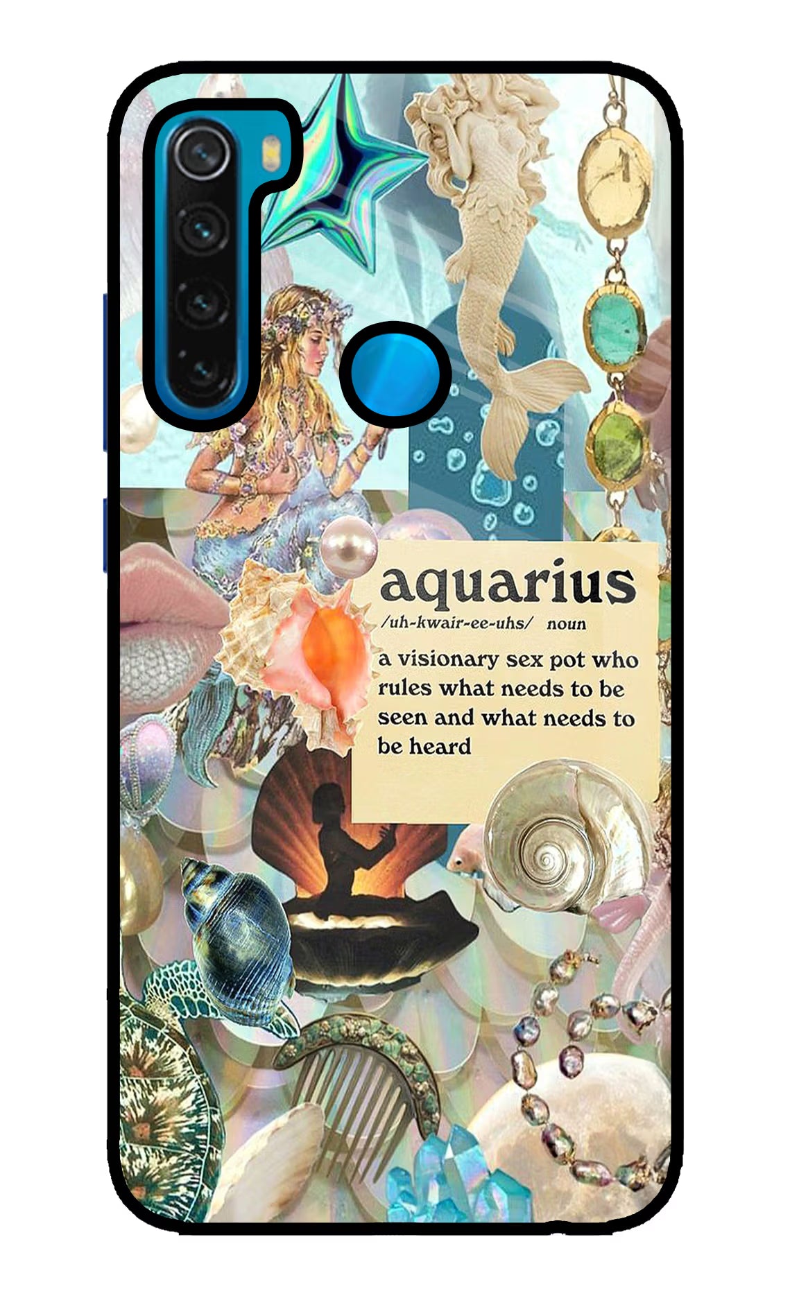 Aquarius Zodiac Redmi Note 8 Glass Case