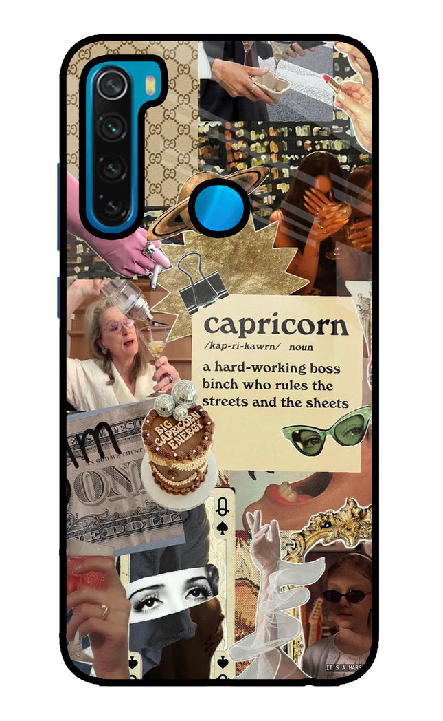 Capricorn Zodiac Redmi Note 8 Glass Case