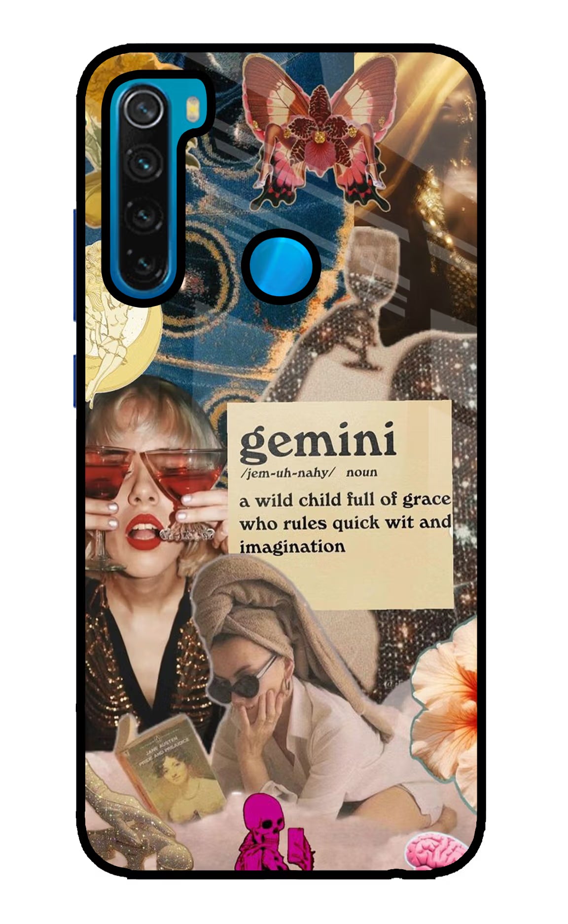 Gemini Zodiac Redmi Note 8 Glass Case Back Cover by Casekaro