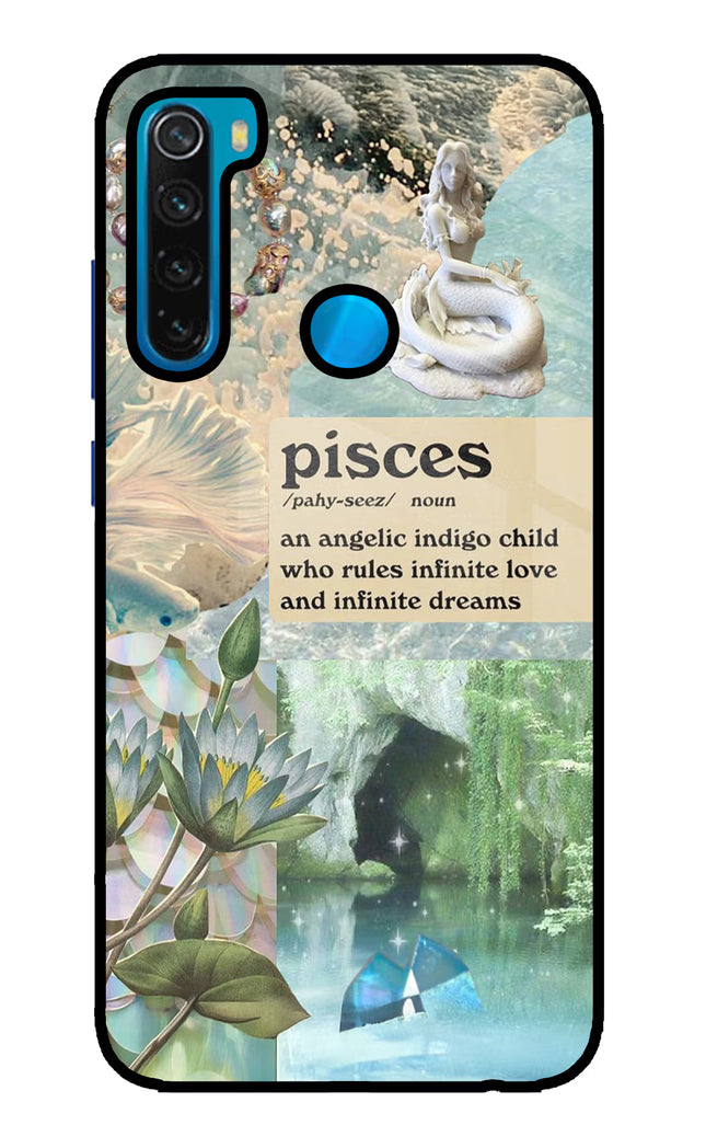 Pisces Zodiac Redmi Note 8 Glass Case